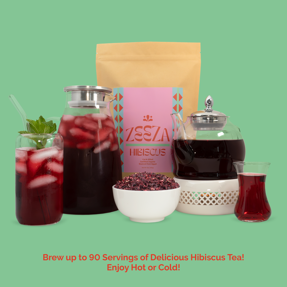 Aziz Tea Organic Hibiscus Tea | USDA Organic Egyptian Karkade | Zeeza – Enjoy Zeeza